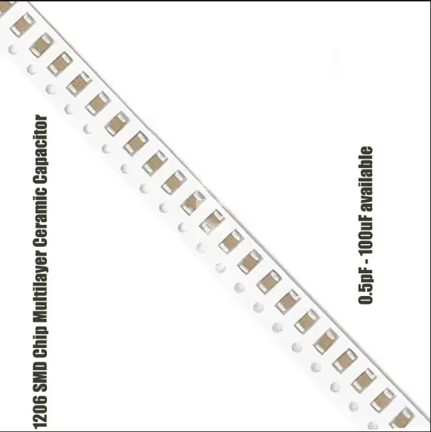 SMD Thick Film Chip Multilayer Ceramic Capacitor 100pcs/lot 1206 50V 0.5pF-100uF 10NF 100NF 1UF 2.2UF 4.7UF 22PF 2.2pF 47pF