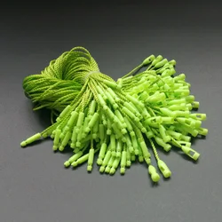 Bulk Pack of 100 Plastic Tag Fasteners with 20CM Polyester Rope (Green)