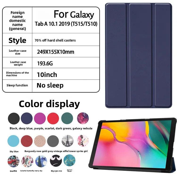 Für Galaxy Tab A 10.1 2019 T510 T515 Tablet - Schutzhülle SM-T510 Lederhülle – Detail 1