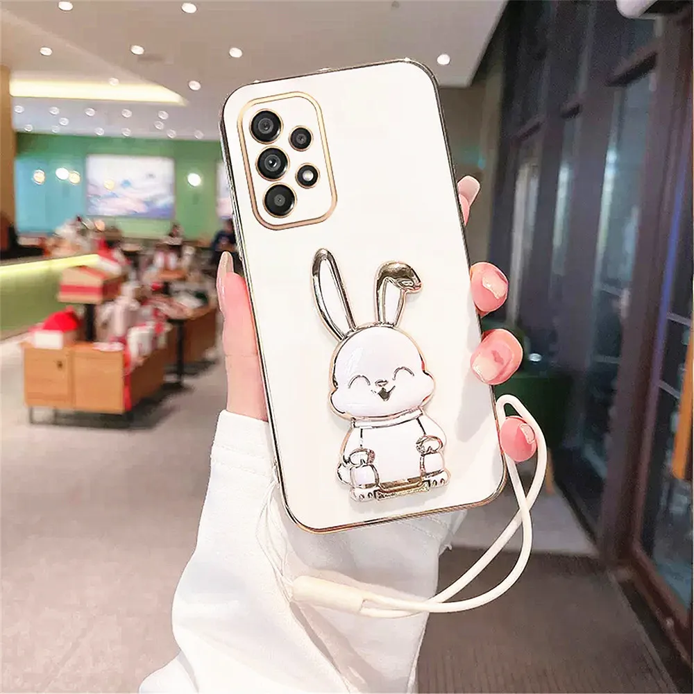 53 52 14 54 Luxury Plating Kanin pidikekotelo Samsung Galaxy A52 A53 A13 A23 A33 A32 A22 A54 A04 A14 Silikonikotelo_voghion.com