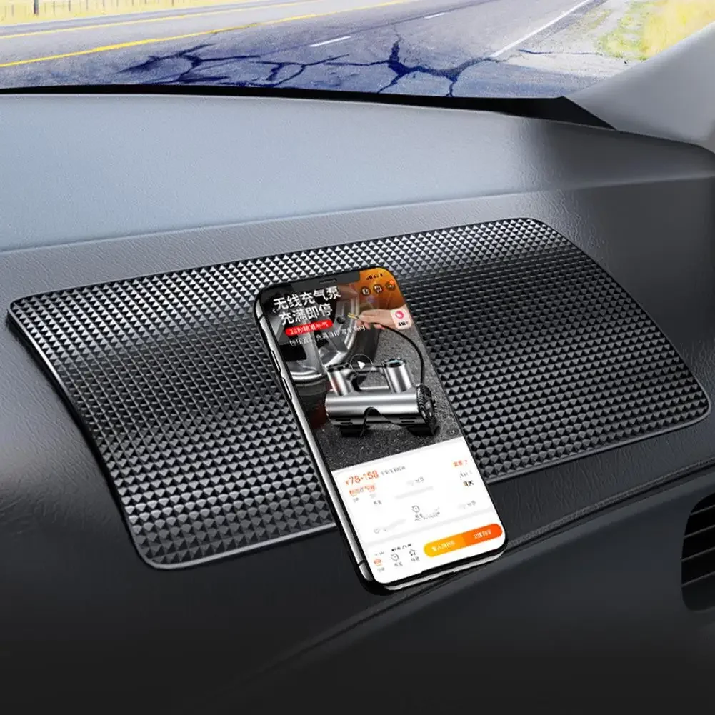 Car dashboard mat Sticky Black Anti-Slip PVC Mat Auto Phone Holder Non-Slip Sticky Gel Pad 3 Size black