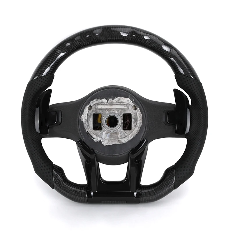 With Piano Black Trim Half Leather Carbon LED Steering Wheel for Mercedes Benz W205 W246 C117 C217 W166 X166 W164 W221 W222 AMG