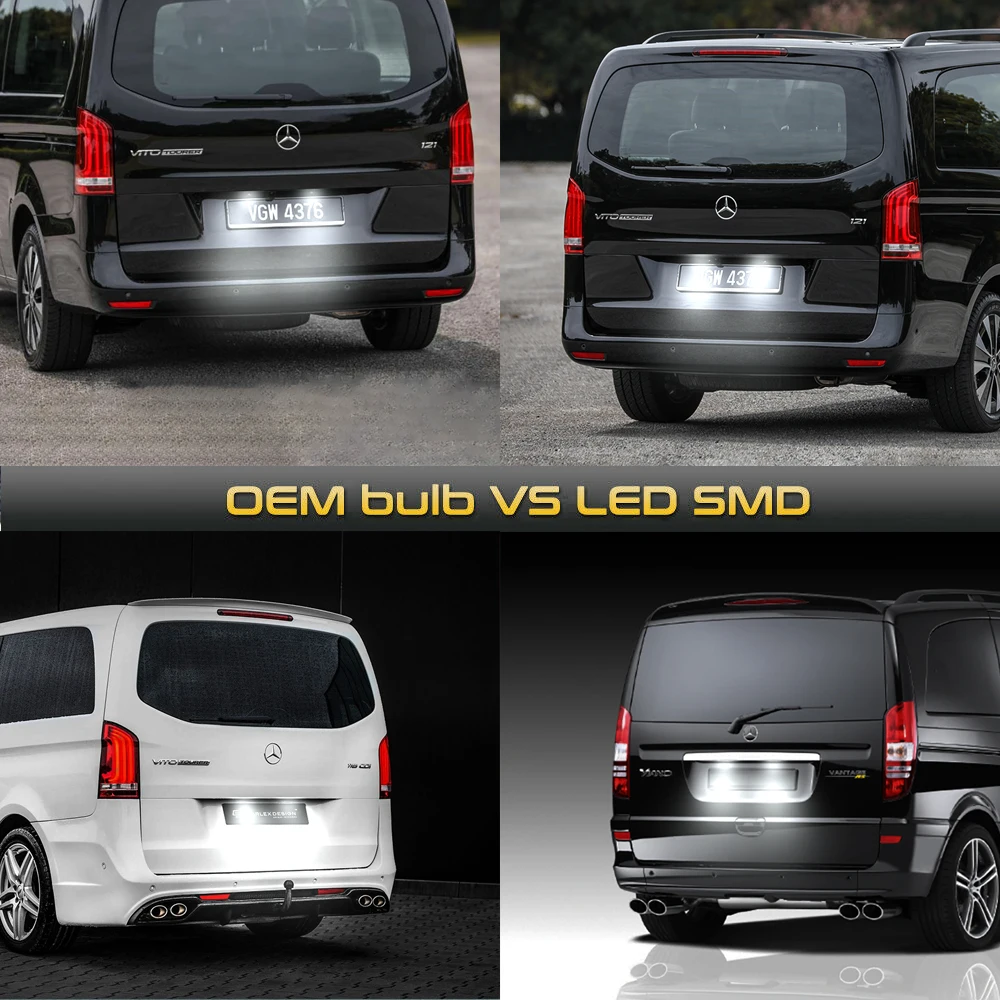 2Pcs 2Pcs ���� ���� LED ���̼��� ��ȣ �÷���Ʈ ����Ʈ ���� �޸������� ���� Vito W639/Sprinter 906/Viano W639
