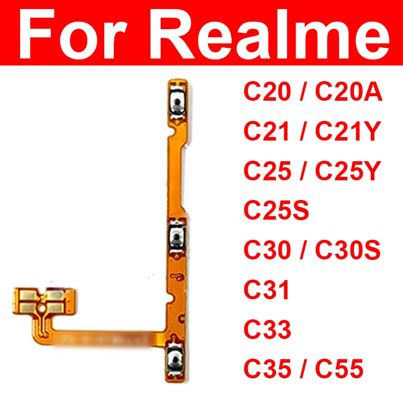 

Power Volume Flex Cable For Realme C20 C21 C21Y C25 C25Y 25S C30 C31 C33 C35 C55 Side Key Power Volume On Off Side Button Flex