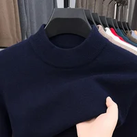 Pull en tricot demi-col roulé pour homme, sweat-shirt à col montant, couleur unie, de marque, décontracté, nouvelle collection automne/hiver 6