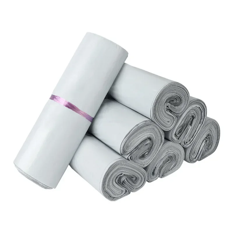 Courier Bag Mailing Bags Express Bag 100Pcs Shipping Envelope Bags Plastic Express Envelope Storage Bags Grey White Color Mailing Self Adhesive Seal Courier Bag