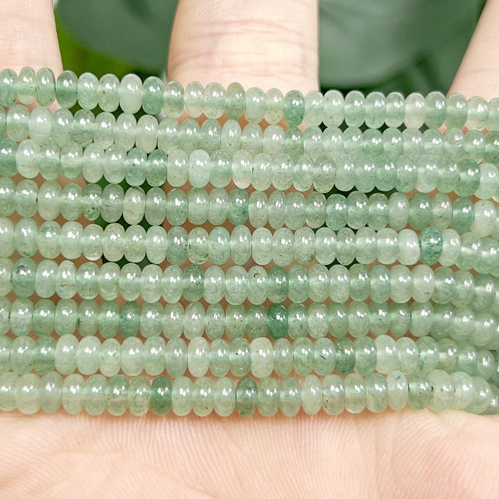 그린 어벤츄린 천연석 비즈 2x4mm 론델 루즈 스페이서 비즈 쥬얼리 만들기 DIY 팔찌 목걸이 15''