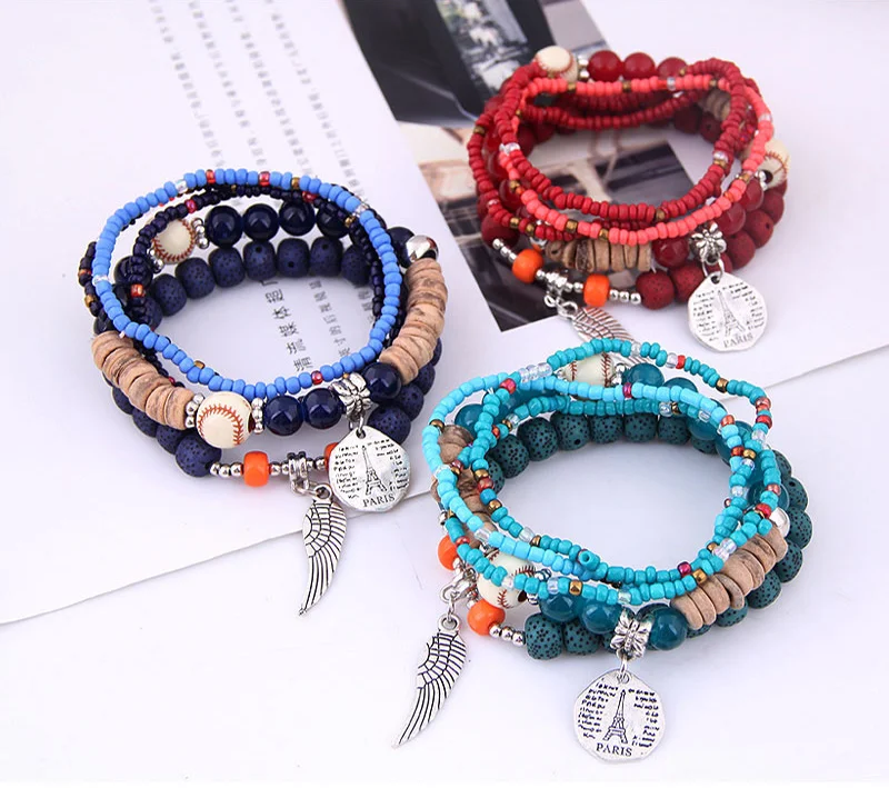 Boho Perlen Charme Armbänder & Banglets Set Für Frauen Mode Einfache Münzen Multilayer Armband Weibliche Böhmischen Schmuck 2022 – Detail 6