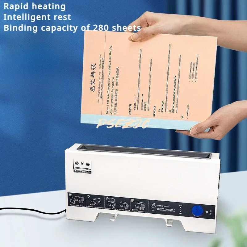 핫멜트 바인딩 기계, 소형 자동 접착, 사무실 및 가정용 핫멜트 커버, 문서 분류, A4, 110V, 4mm