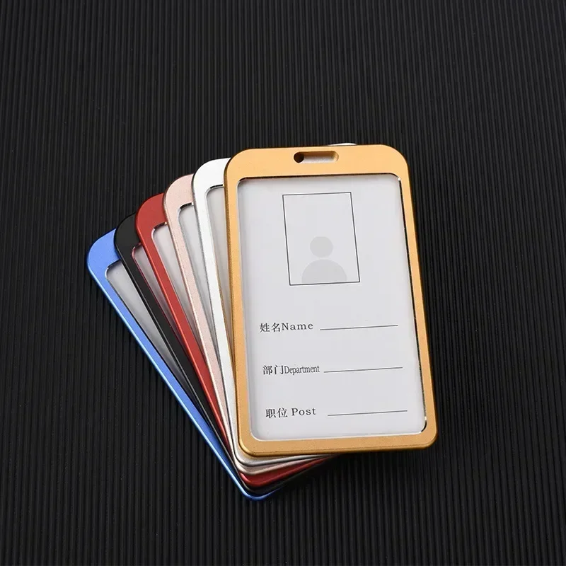Elegant Aluminum Alloy Card Holder for Women – Business ID Badge & Credit Card Case with Lanyard