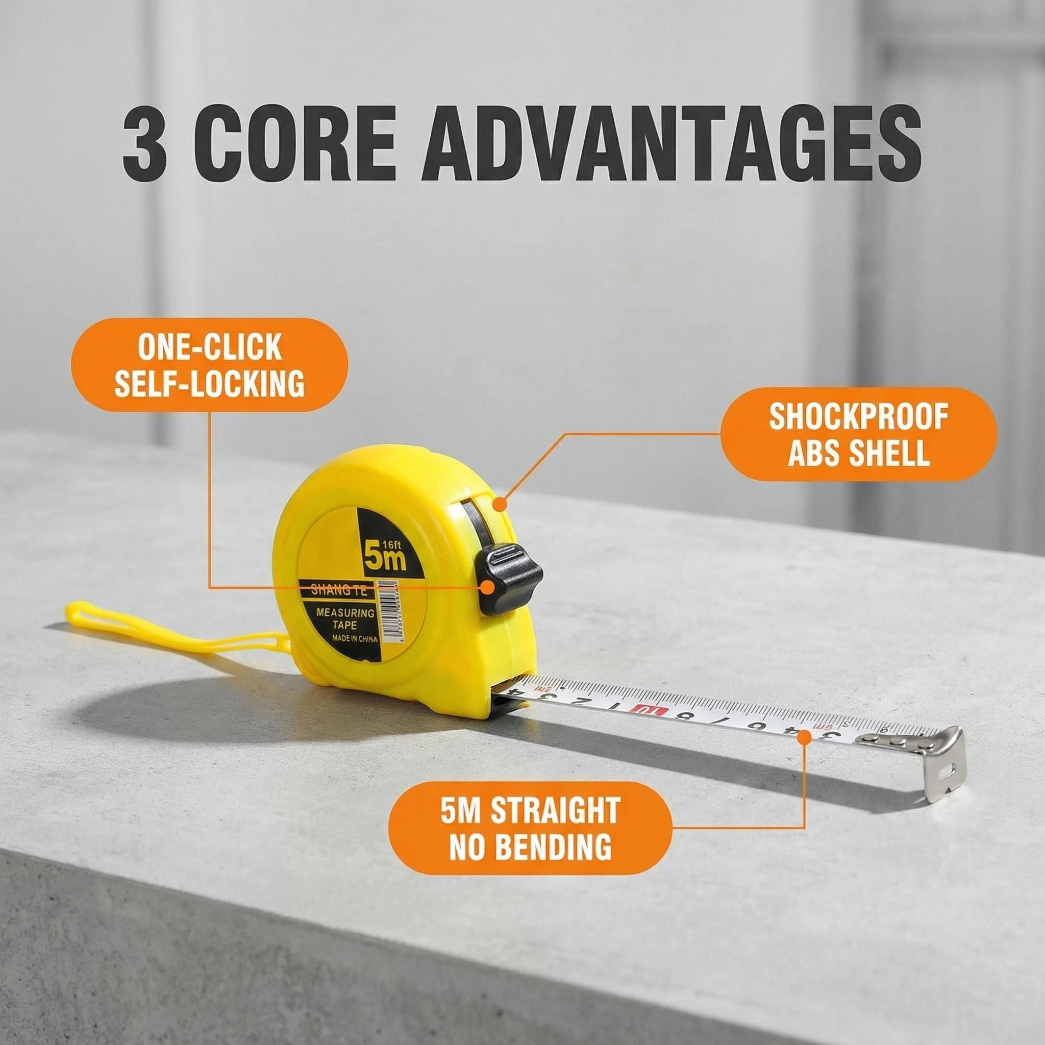 Metric Steel Tape Measure - Durable Metal Measuring Tool, 2m/3m/5m Lengths