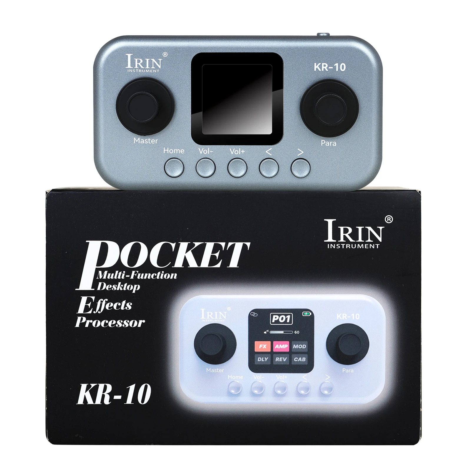 IRIN KR-10 Guitar Multi-Effects Processor Guitar Bass Pocket Multi-Function Desktop Effects Processor Pedal APP Control