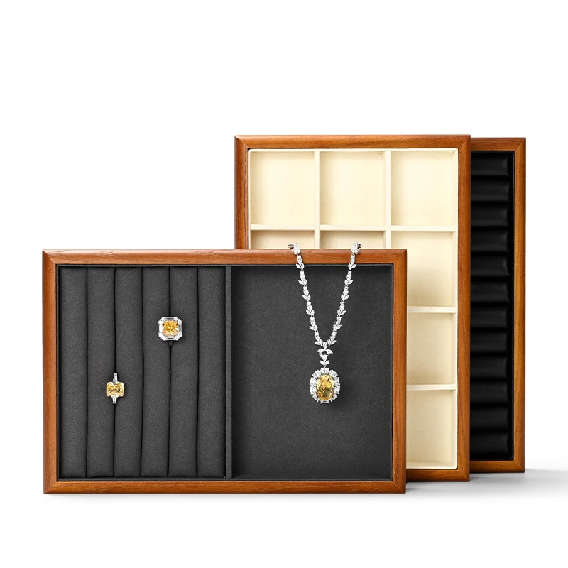 MISHITU Solid Wood Jewelry Tray High-end Exquisite Ring Earring Necklace Bracelet Jewelry Display Counter Jewelry Storage Tray 5