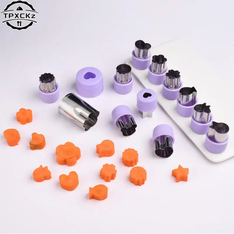 Vegetables Cutter 1pc Star Heart Shape Plastic Handle Portable Cook Tools Stainless Steel Fruit Cutting Die Kitchen Gadgets