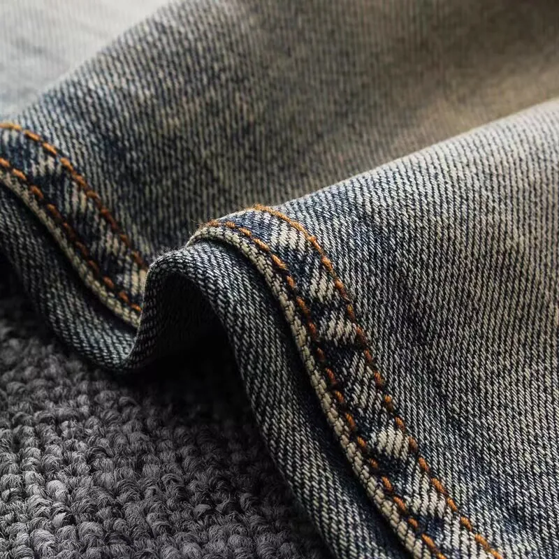 Fashion Streetwear Men Jeans High Quality Retro Washed Blue Stretch Slim Fit Ripped Jeans Men Vintage Designer Denim Pants Homme