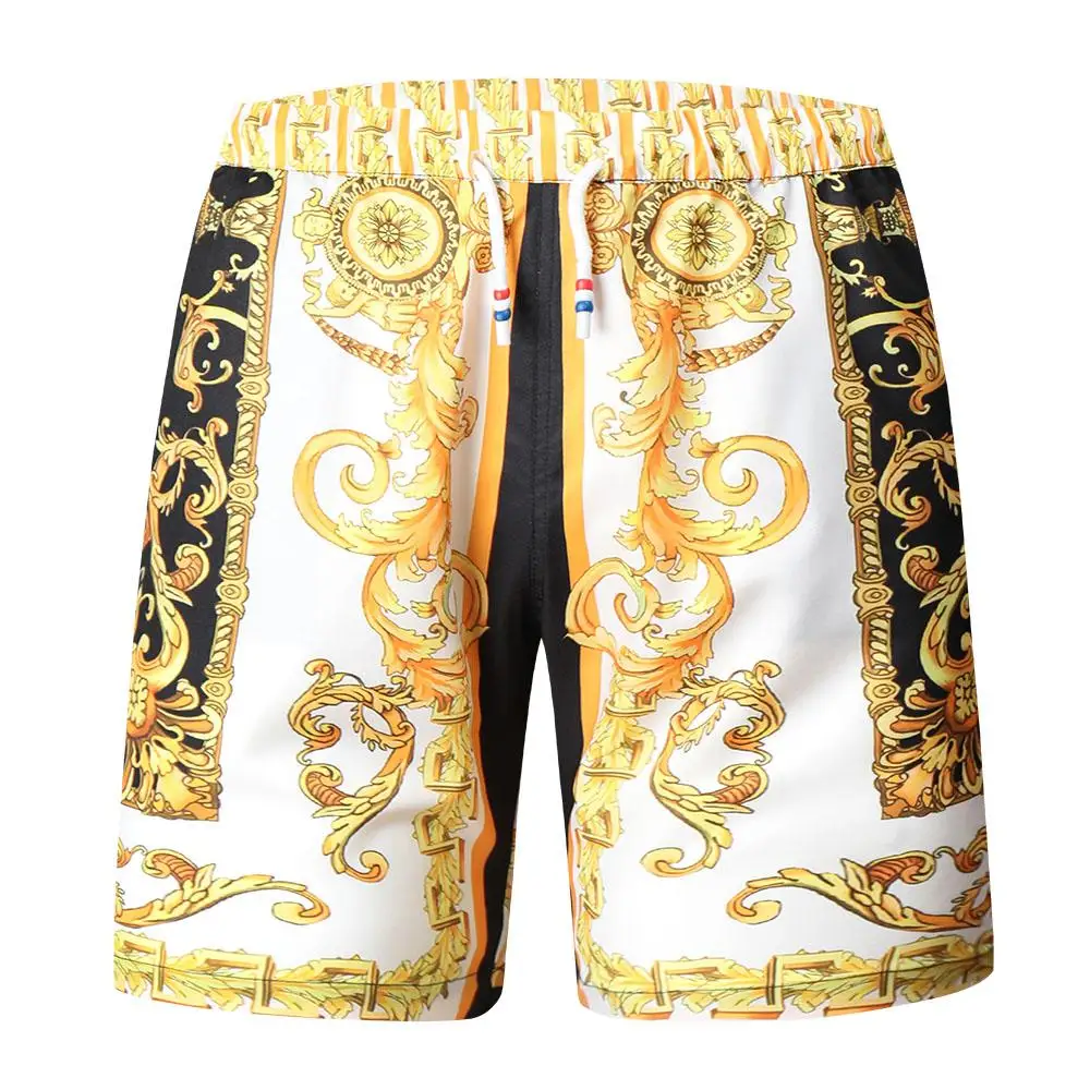 Gold Luxury Swimwear Shorts Breathable Surf Board Shorts Men's Vacation Beach Shorts Quick Dry Swimsuit Summer Sports Trunks Boy 2