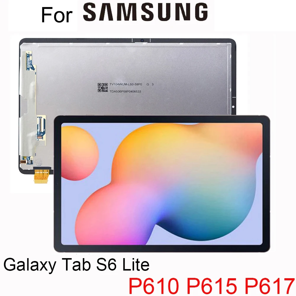 

New For Samsung Galaxy Tab S6 Lite 10.4 P610 P615 P615N P617 LCD Screen Display Touch Digitizer Lovain Assembly Replacement