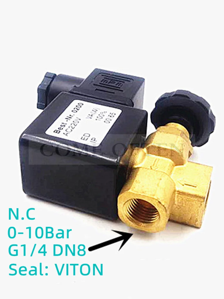 양방향 조절식 스팀 솔레노이드 밸브 TJF-08 G1/4 인치 핫 테이블 아이언 스팀 밸브, AC220v Dc24v 직접 작동 VITON 150 ℃
