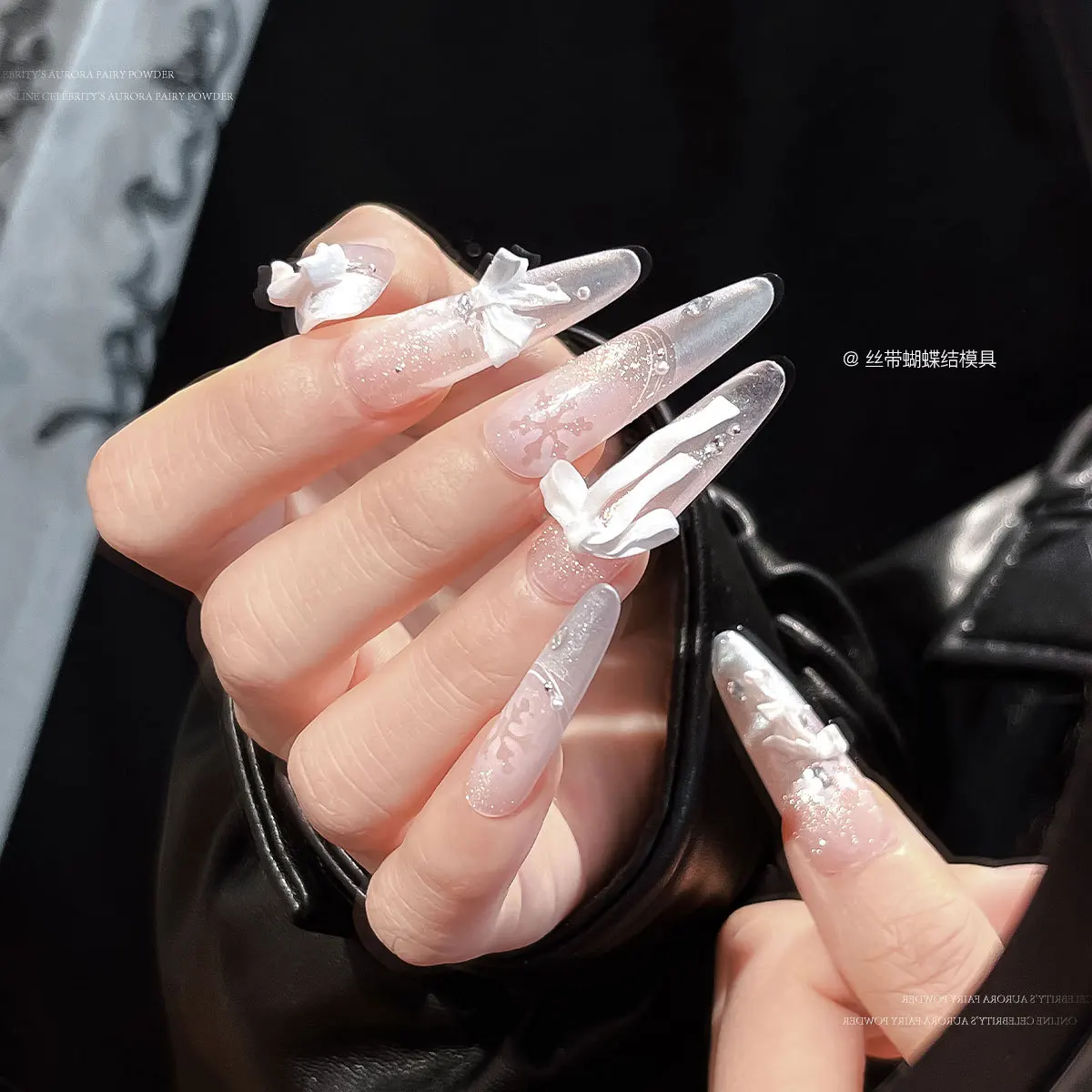 리본 나비넥타이 레이스 장미꽃 그리드 조가비 해파리 별 달 체인 네일아트 실리콘 조각 몰드 템플릿