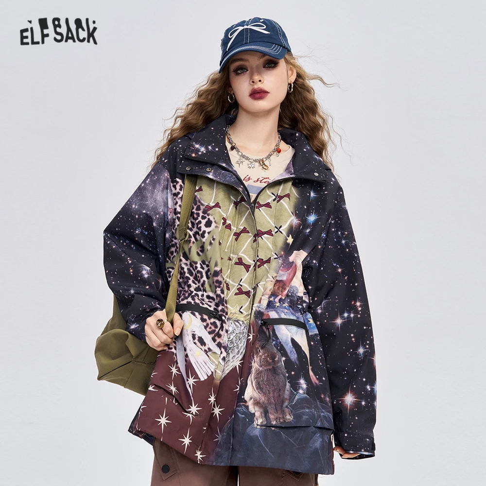 ELFSACK 2024 Autumn New Arrive Colorful loose-fitting cartoon