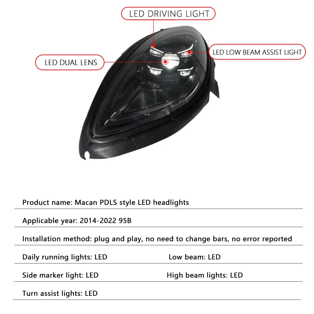 ポルシェ マカン 社外 ヘッドライト 2個セット 楽天市場】ポルシェ マカン HID→LED化 LED ヘッドライト HID