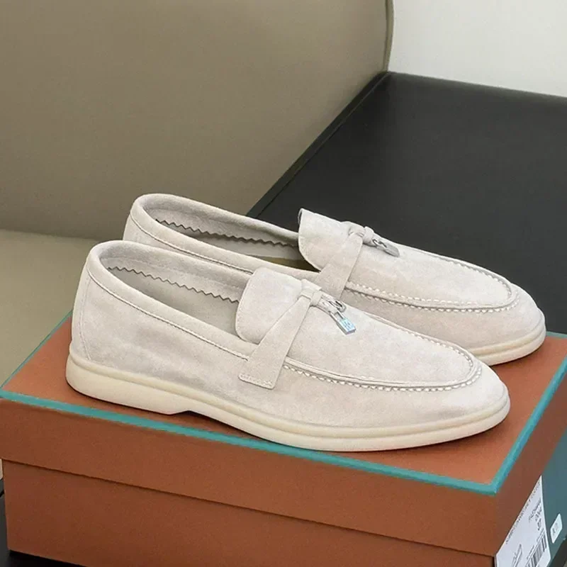 2026 Classic British Style Fringed Metal Buckle Flat Shoes - European Export Quality Couple's Casual Footwear