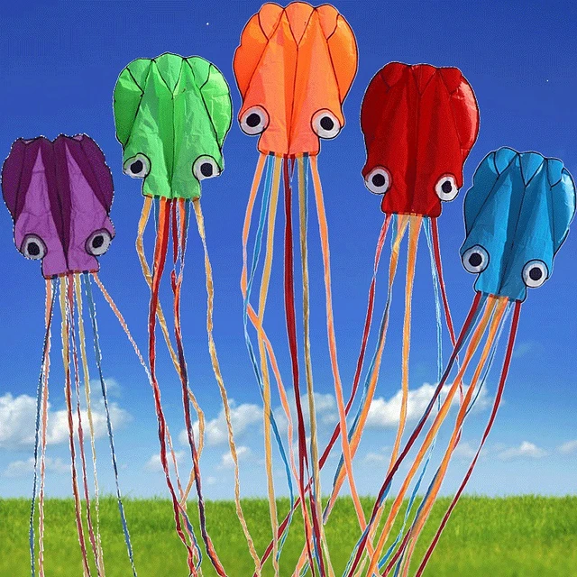 3m Octopus Kite Cartoon Animal Outdoor Easy-to-fly Soft Kite with Sled Christmas/Halloween Gifts Kites for Adults High Quality 6