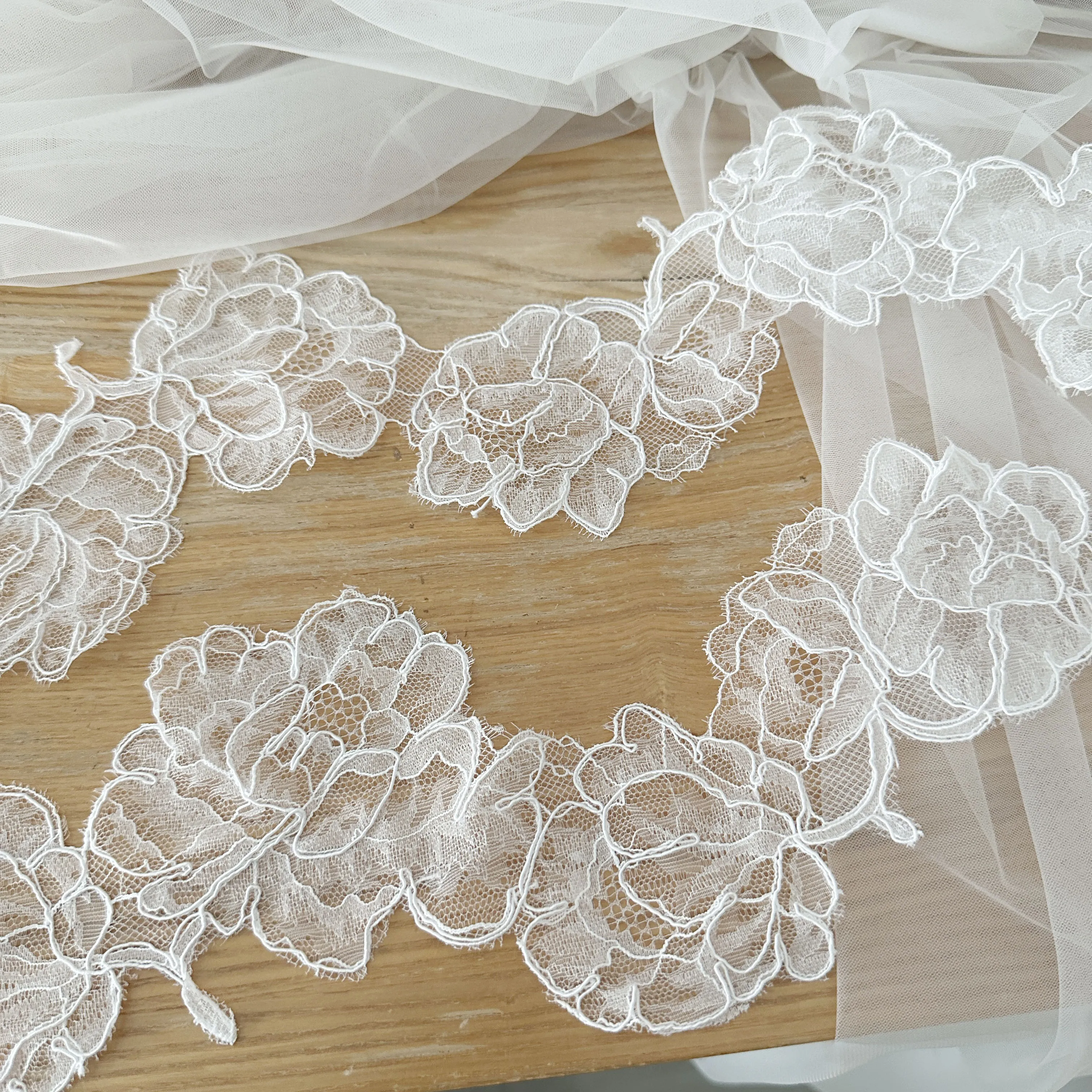 Nastro In Pizzo Ricamato A Fiori Per Abiti Da Sposa, Cappelli