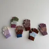 3-8Y Baby Gloves Winter Boys Girls Children's Cold Resistant Five Finger Knitted Finger Warmth Children's Half Finger Gloves 4