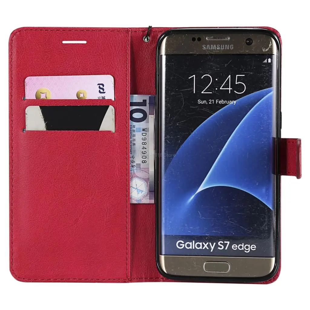 Flip Case for Samsung Galaxy S7 Edge SM-G935F S7Edge Case Phone Leather Cover for Samsung S 7 Edge 7Edge G935 Solid color flip 6