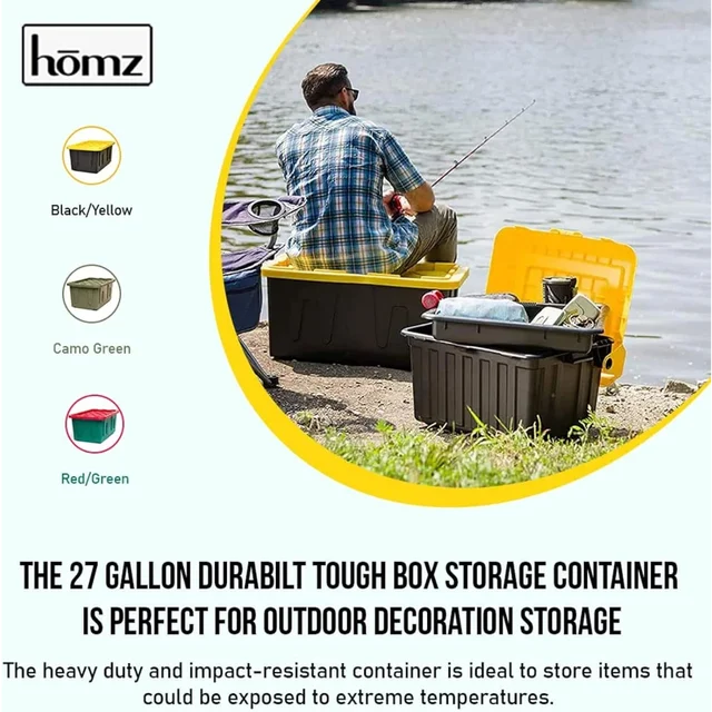 Homz 15-gallon Durabilt Plastic Stackable Storage Organizer