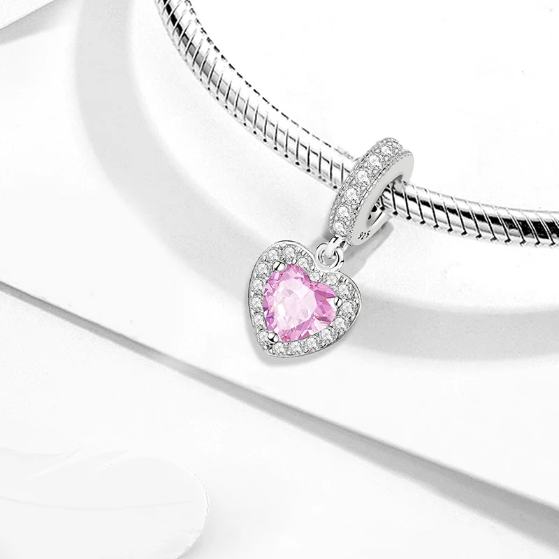 MyGiftHome 925 Sterling Silver Love Heart Charms