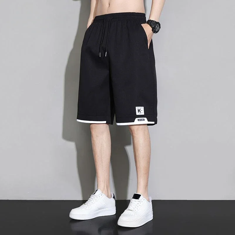 thumbnail image 1 of Pantalones cortos para hombre, bermudas largas con cordón ajustable, diseño informal, básico, negro, con gráficos, ofertas especiales, tallas grandes, a la moda, finos, a granel, 1 of 5