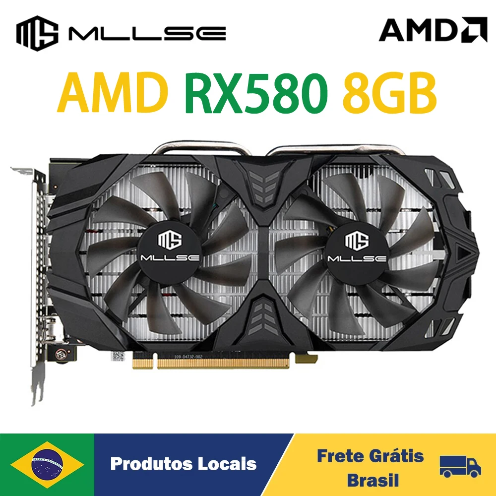

MLLSE AMD RX 580 8GB 2048SP 6Pin Placa De Video Gaming Graphics Card GDDR5 256Bit PCI Express 3.0 ×16 Radeon GPU rx580 8g