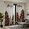 2-piece HD digital red tie Christmas ball Christmas tree curtain Home decoration style decoration living room bedroom wear rod c 4