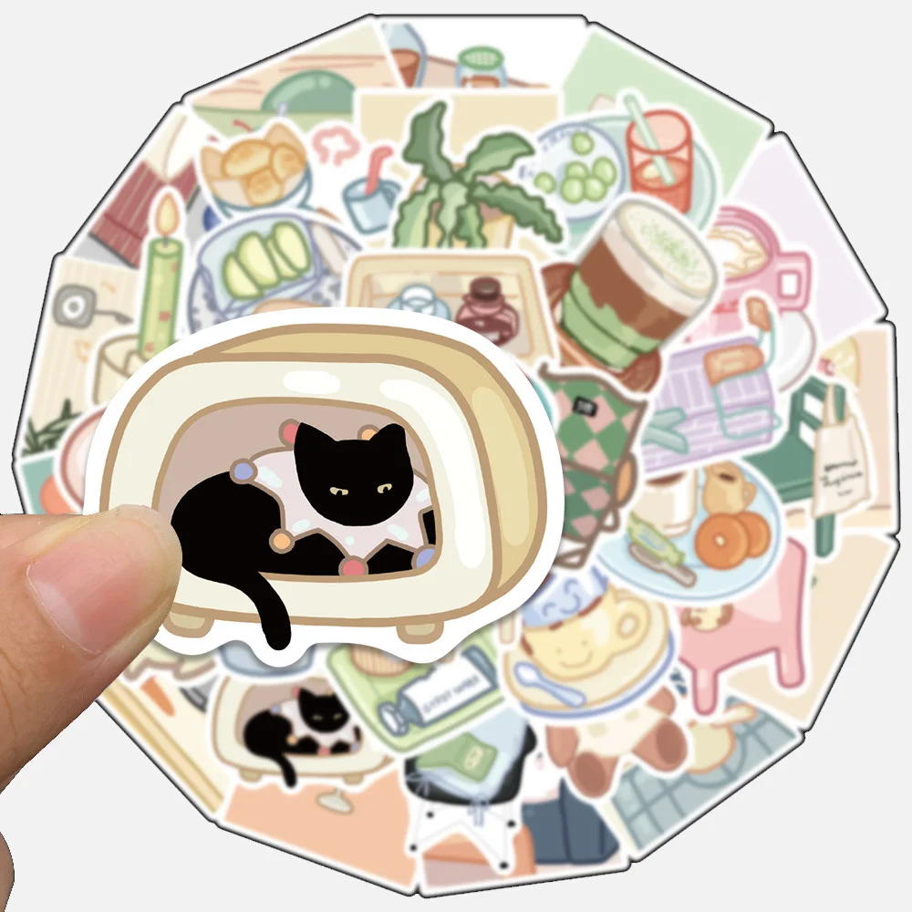 

10/20/40pcs Artsy Aesthetic Cartoon Stickers Decals Decorative Scrapbooking Diary Phone Waterproof Cute Small Fresh Kids Sticker
