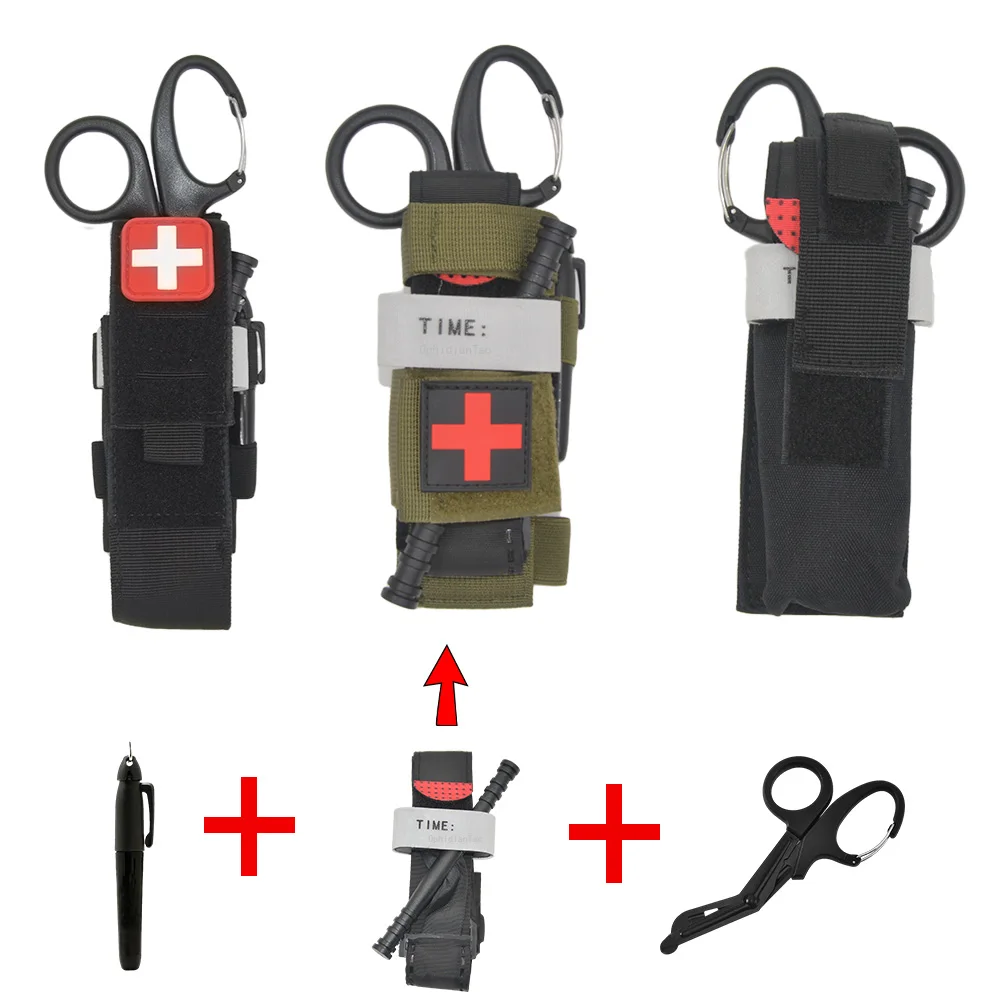 

Tactical Cat First Aid Kit Medical Tourniquet Scissors Molle Storage Trauma Bracket Set Military Survival Tool Accessories Gear