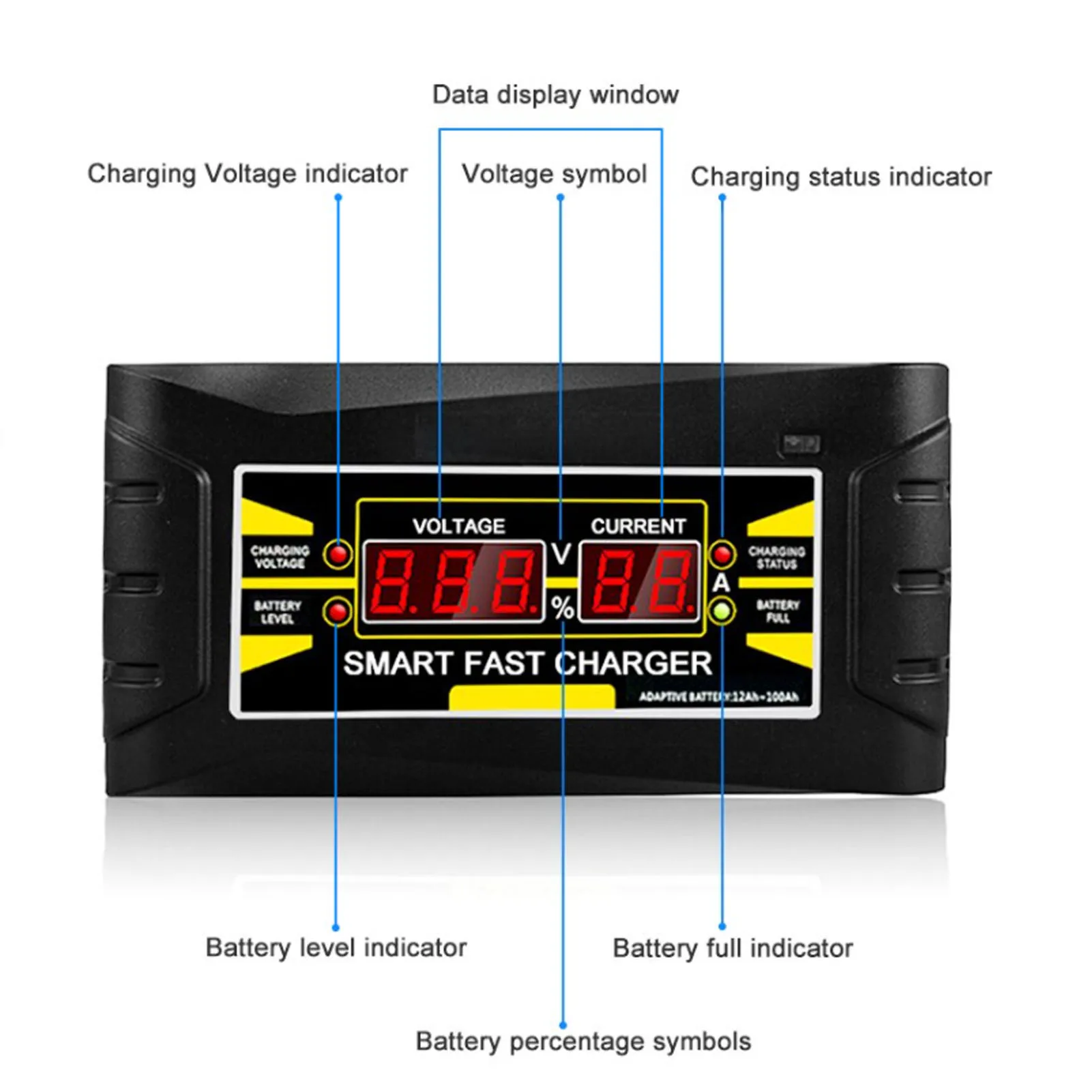 Car Automatic Battery 12V 6A LCD Smart Screen MultiFunction EU Plug 110V  240V