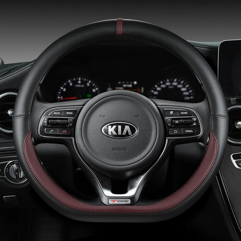 D-förmige Auto-Lenkradabdeckung für Kia K5 Ceed GT Stonic Proceed Sportage 2021 2020 2019, Autozubehör 2018 2017 GT Sport – Detail 5