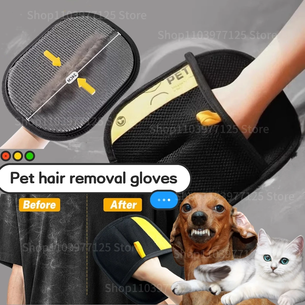 Pet Hair Removal Gloves Professional Cat Beauty Hair Collection Gloves Clean Cat Electrostatic Hair Removal Gloves Pet Supplies