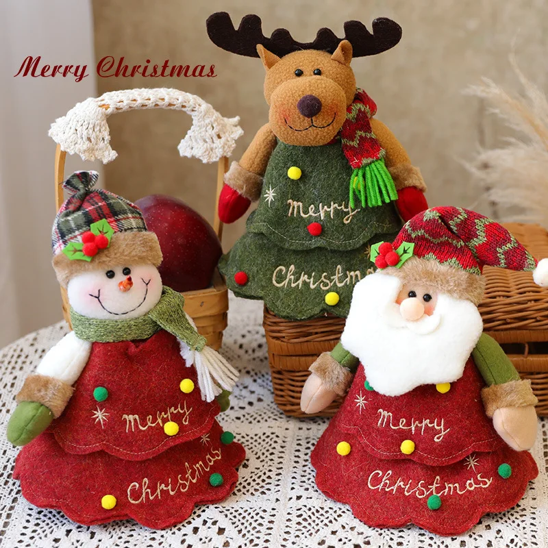 

Christmas Cartoon Apple Bag Christmas Decorations Candy Bag New Year Party Cute Gift Storage Packaging Packet Xmas Snowmen Decor