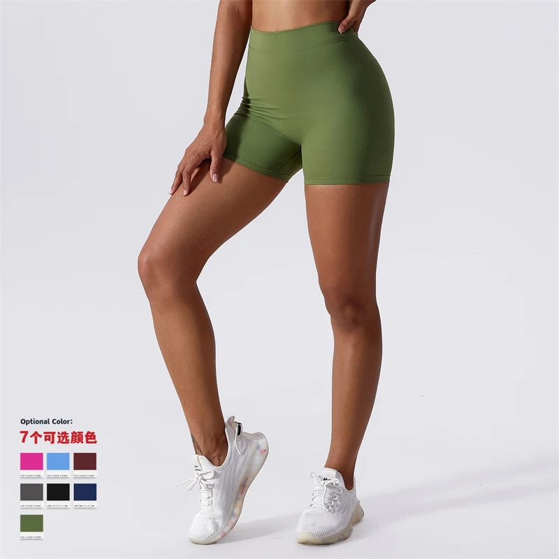 Summer Women's Yoga Shorts High Waist Scrunch Booty Butt Lifting Comfort Fitness Tights Squat Proof Naked Feel Leggings Pants