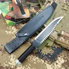 New Rambo II Survival Fixed Blade 9Cr18Mov Blade 420 Steel Tube Wrap Paracord Handle Outdoor Tactical Knife Fighting EDC Tools 1