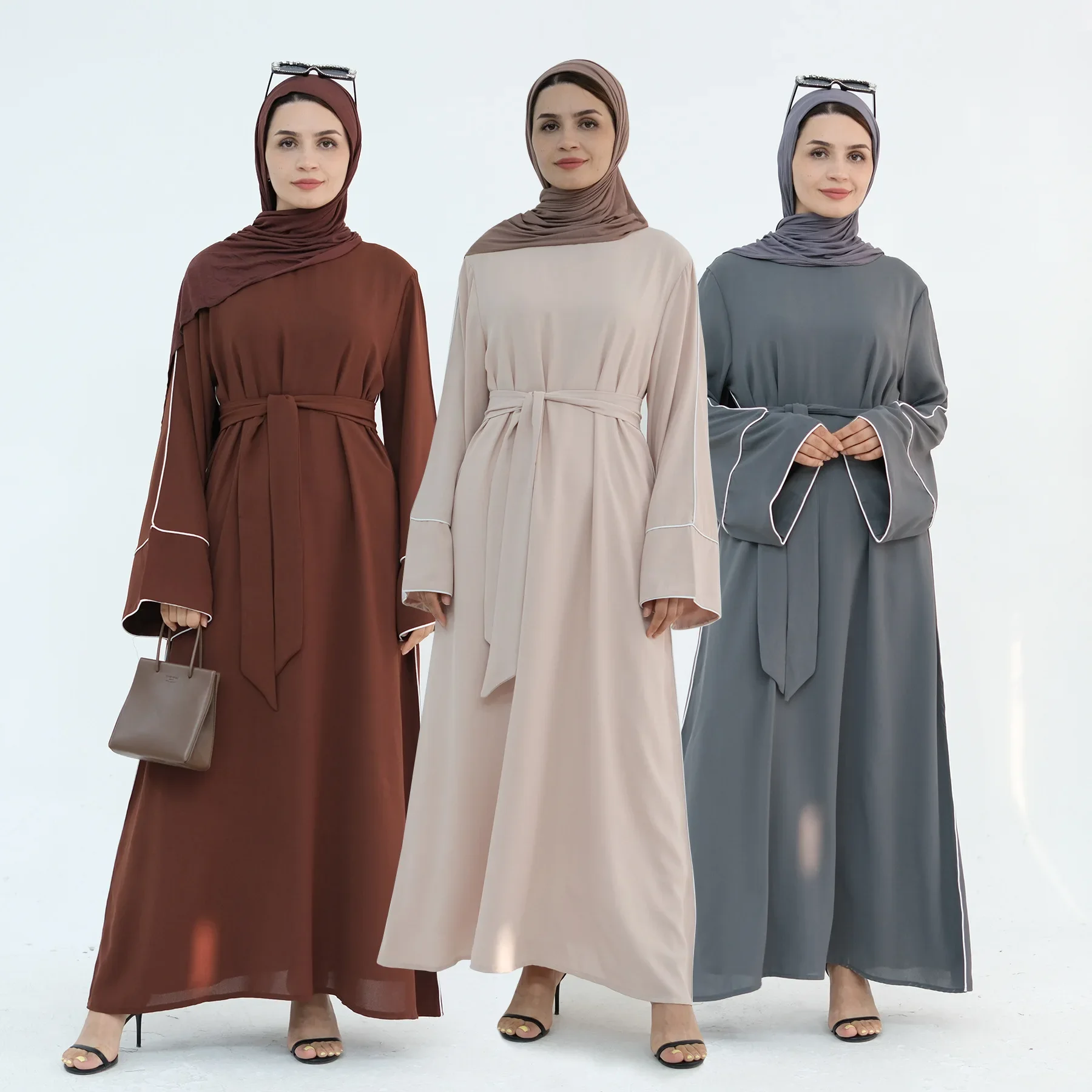 Eid Plain Closed Abaya Dress Silk Velvet Abayas for Women Dubai Luxury Muslim Modest Dresses Islamic Clothing Kaftan Hijab Robe