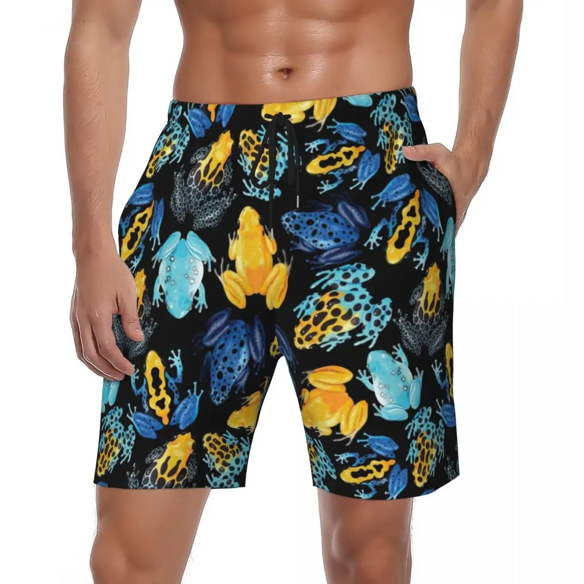

Цветные шорты в виде лягушек, летние тропические животные, строгие шорты, мужские быстросохнущие повседневные плавательные трусы
