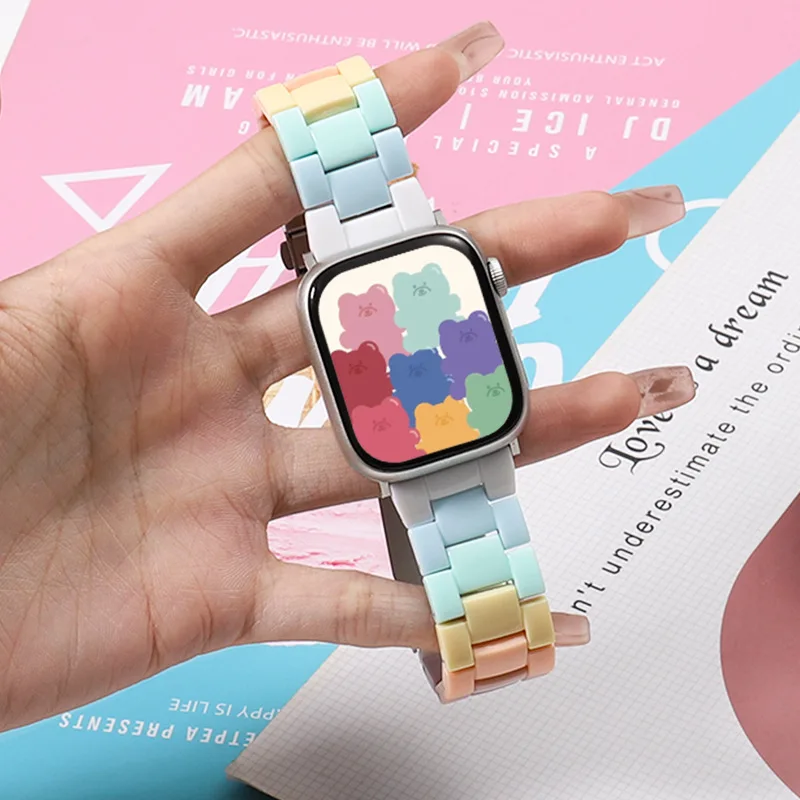 Apple Watch Series8 7 6 5 4 SE用バンド レインボー Rainbow Color Slim Strap for Apple Watch Band 8 7 6 5 4 3 SE