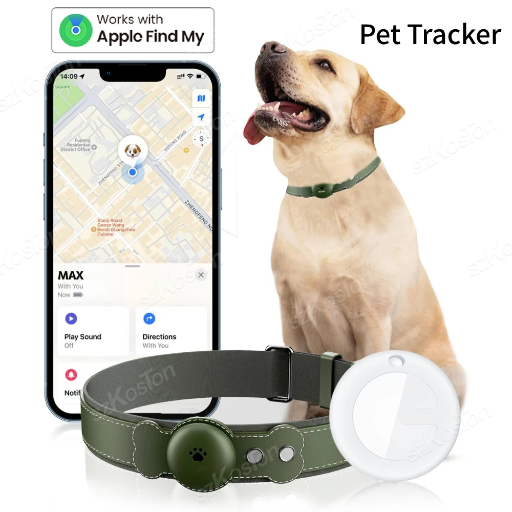 Rastreador GPS para gatos, collar inteligente de seguimiento de mascotas  resistente al agua (solo iOS), sin tarifa mensual, compatible con Apple  Find