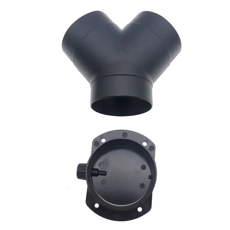 Heater Duct Connector Air Heater Exhaust Connector 60mm/75mm Y Branch T Piece Air Vent Ducting Outlet Connector For Webasto Air Diesel Parking Heater Exhaust w/Regulating Valve