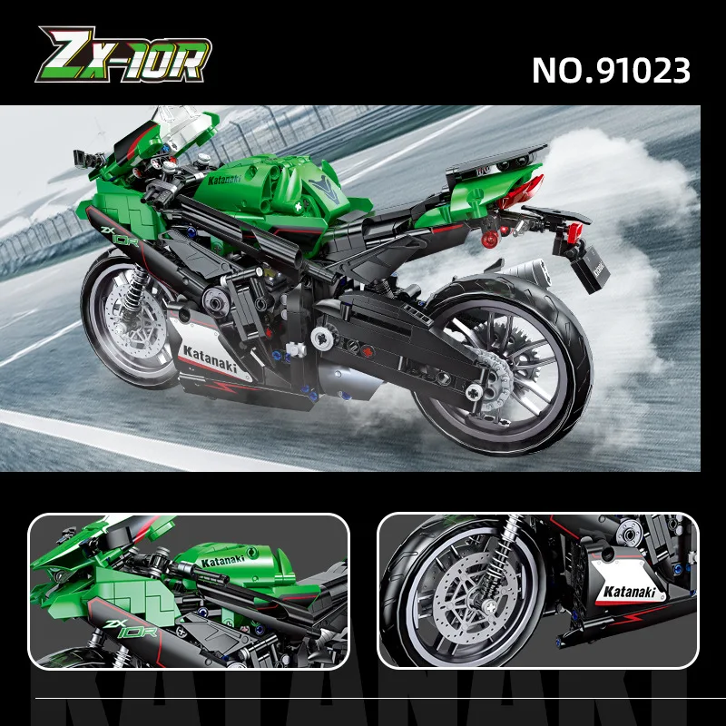 High-Tech Kawasaki Ninja ZX-10R Motorcycle Racing Locomotive