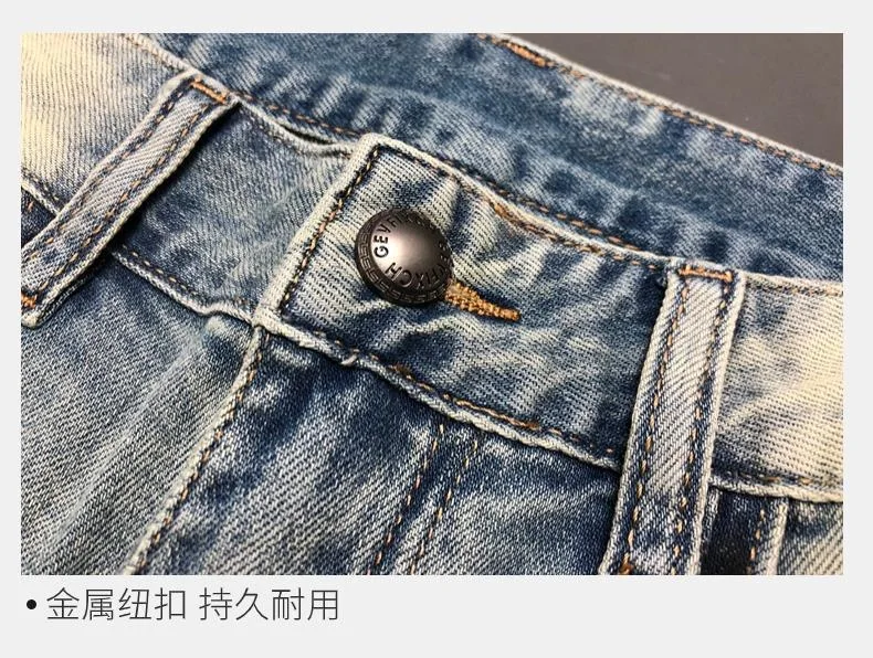 Spring and Autumn New Fashion Trend Solid Color Straight Leg Stretch Denim Jeans Men's Casual Sports Vintage High Quality Jeans